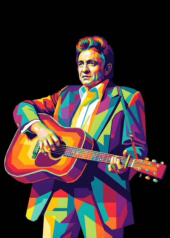Johnny Cash Playing Guitar