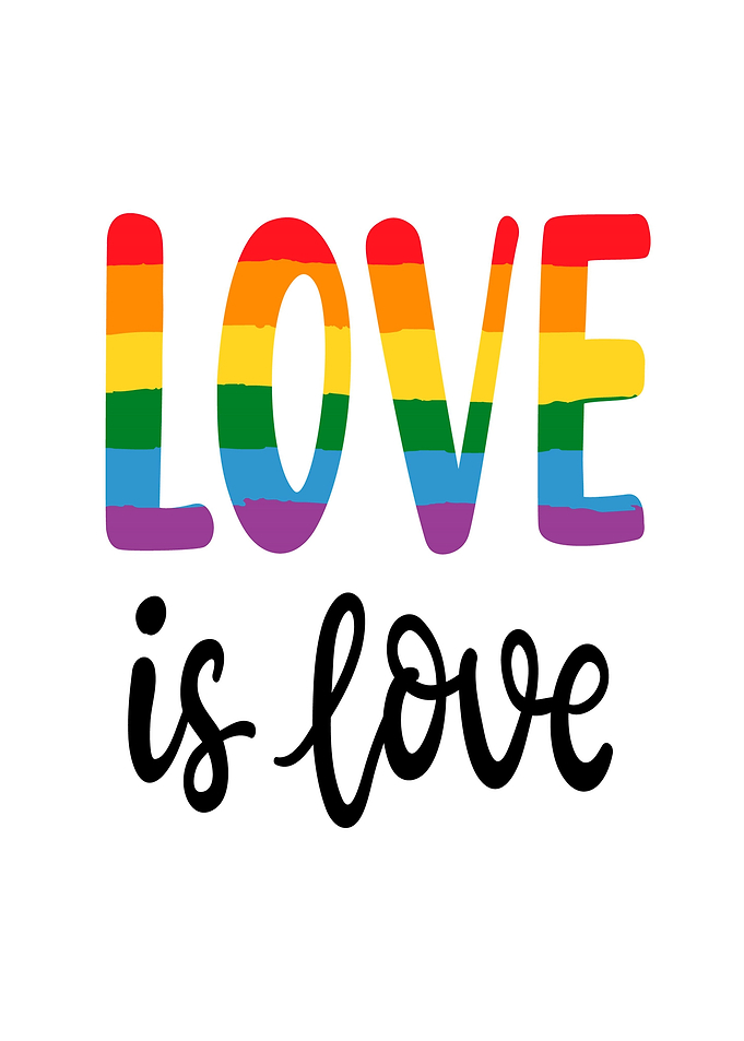 Love is Love Rainbow Text
