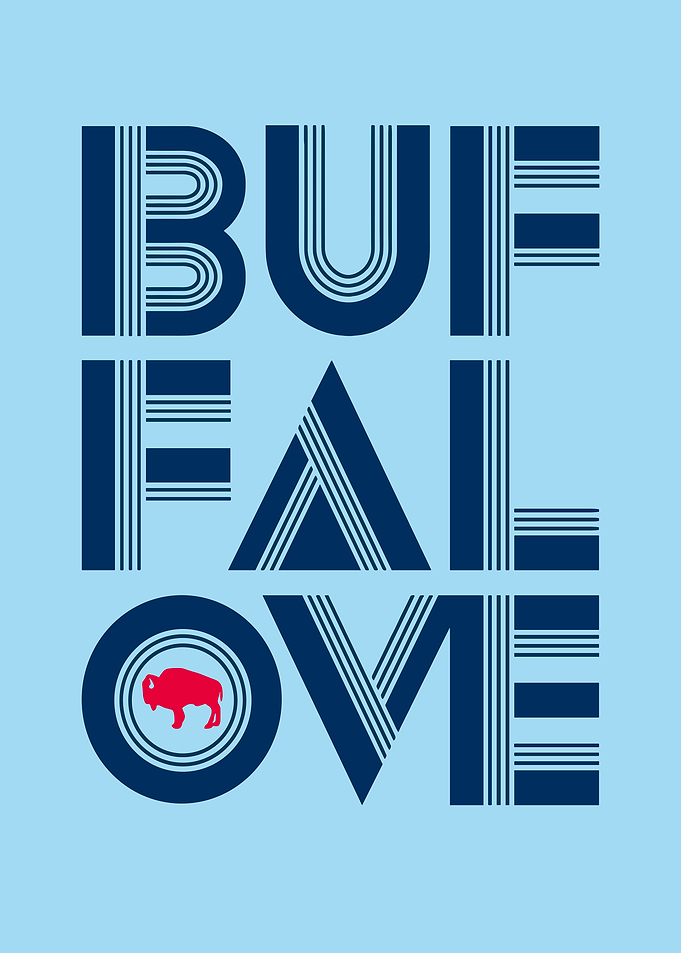 Buffalo text art with bison logo
