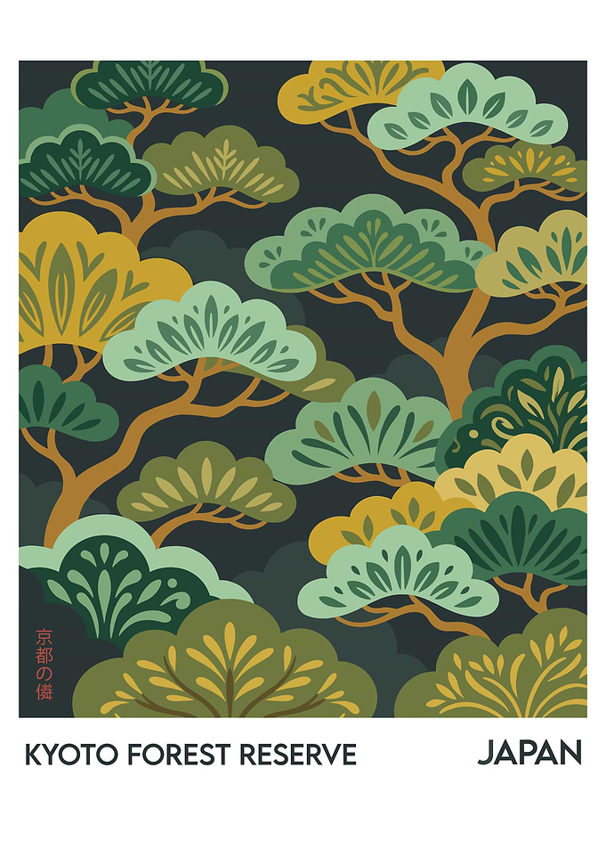 Kyoto Forest Reserve Japan Poster