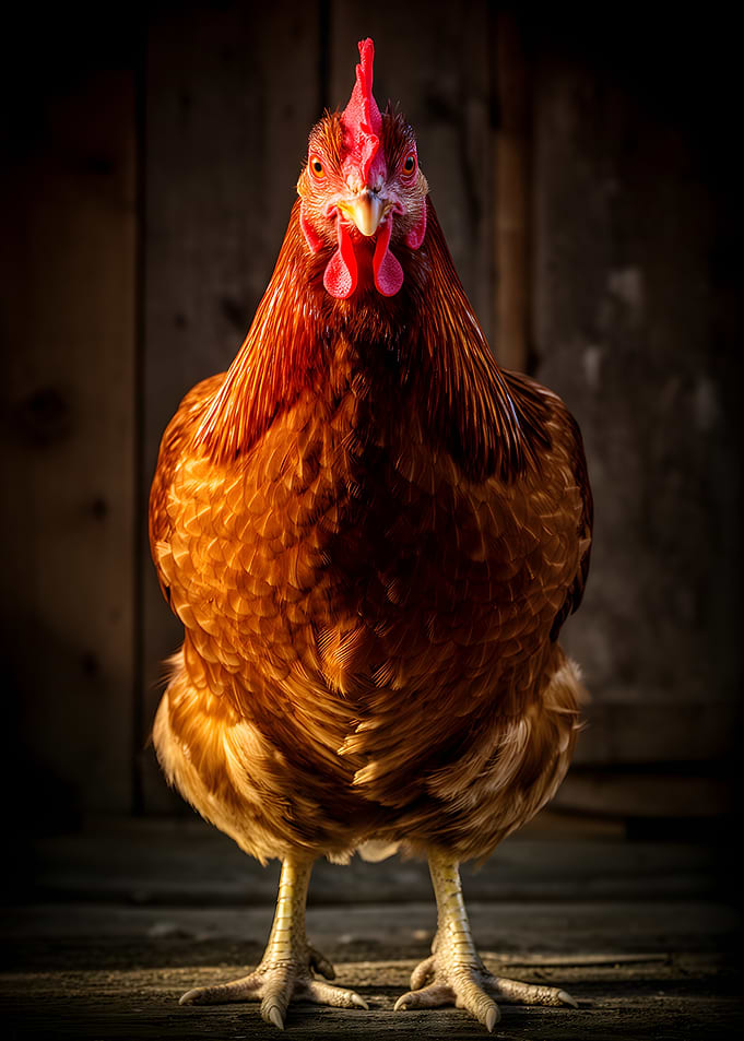 Close-up of a brown hen