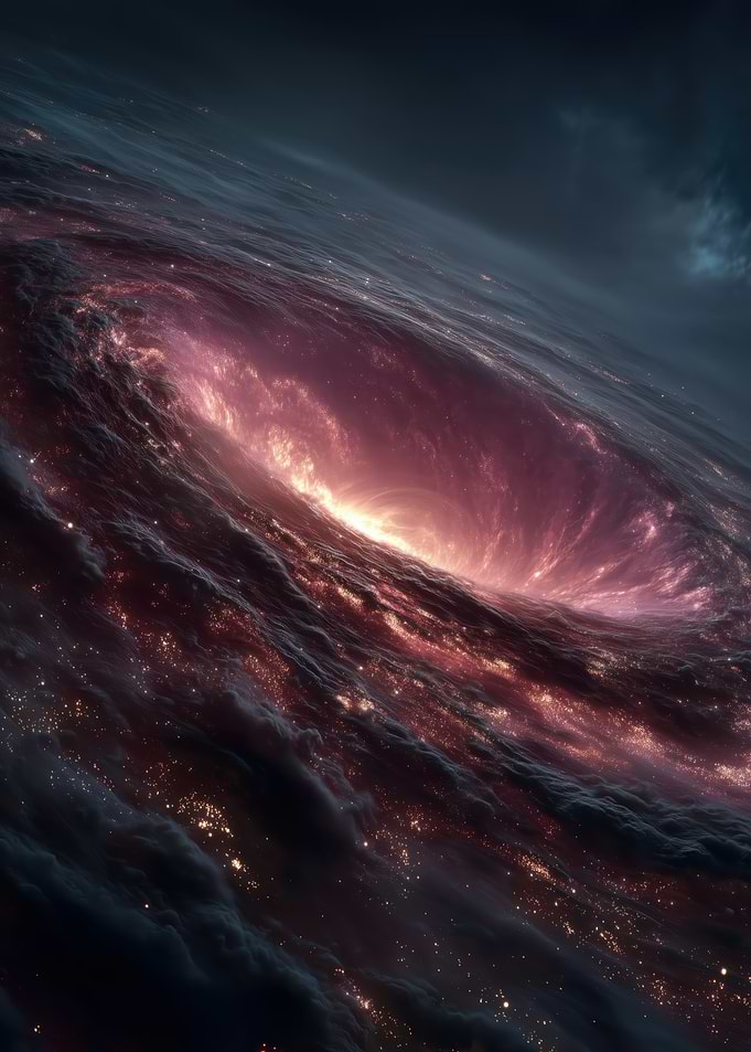 Cosmic Vortex with Glowing Nebula