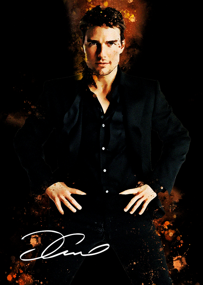 Tom Cruise Black Suit Splash Art