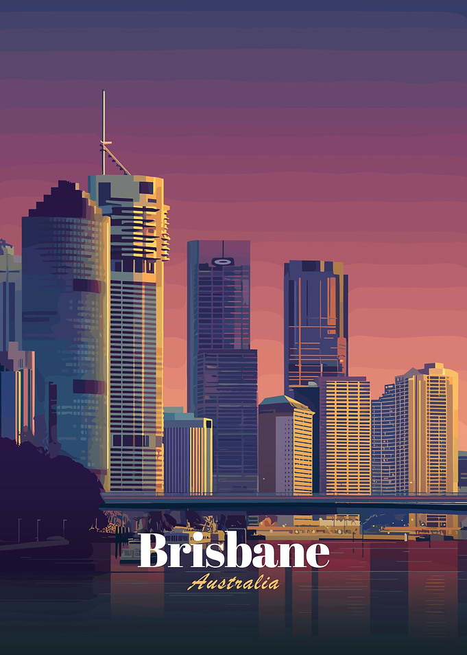 Brisbane Cityscape at Sunset