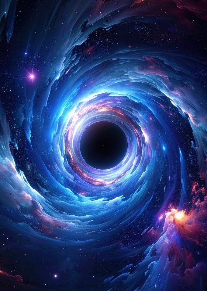 Black Hole Swirling Galaxy Art