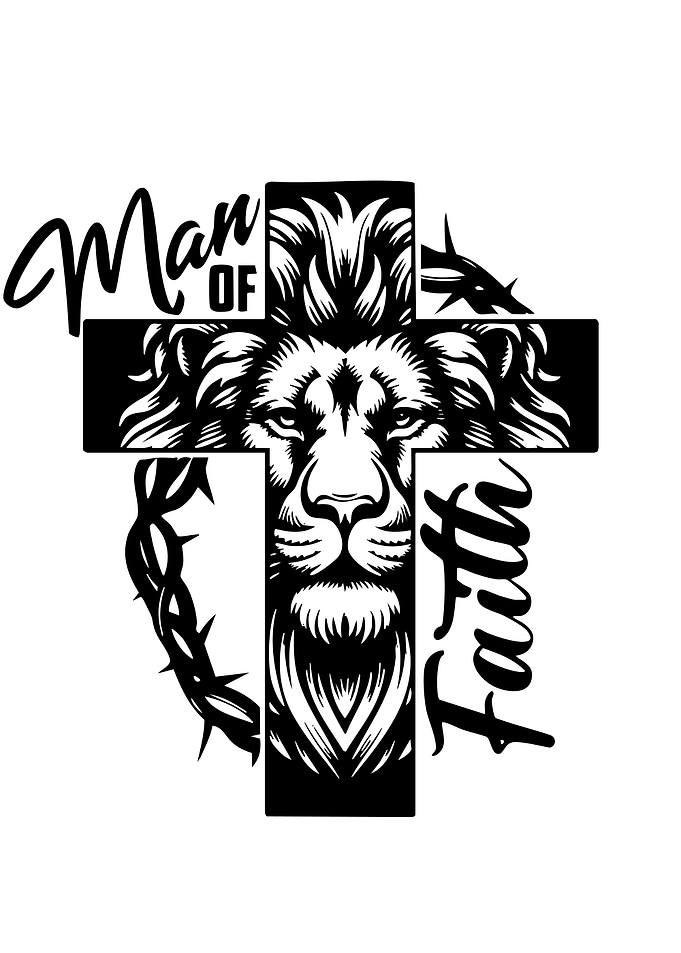 Lion of Faith Cross Art