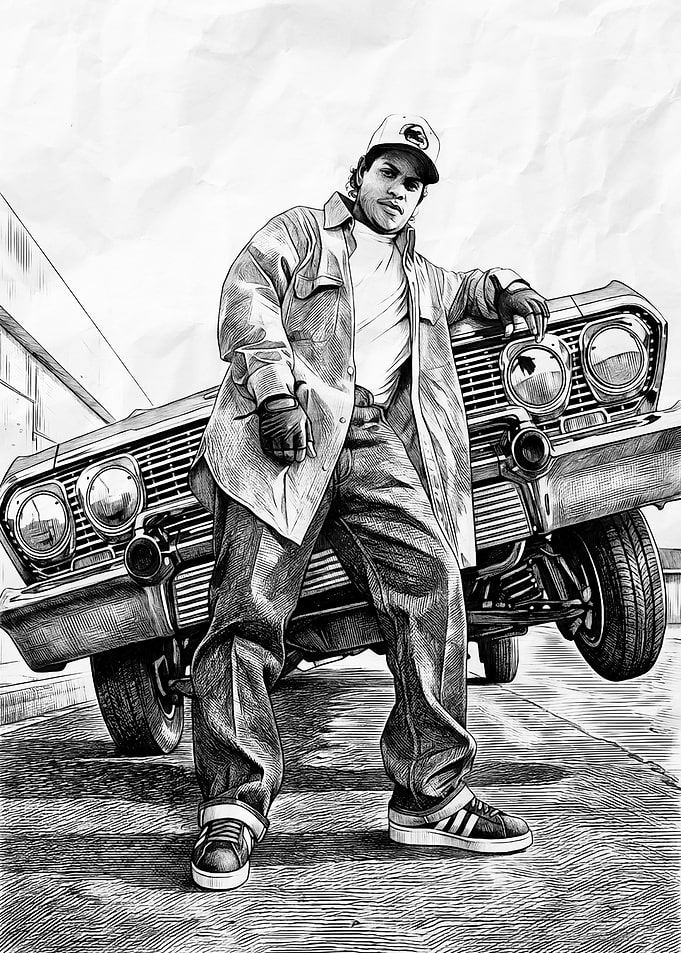 Man leaning on a classic car