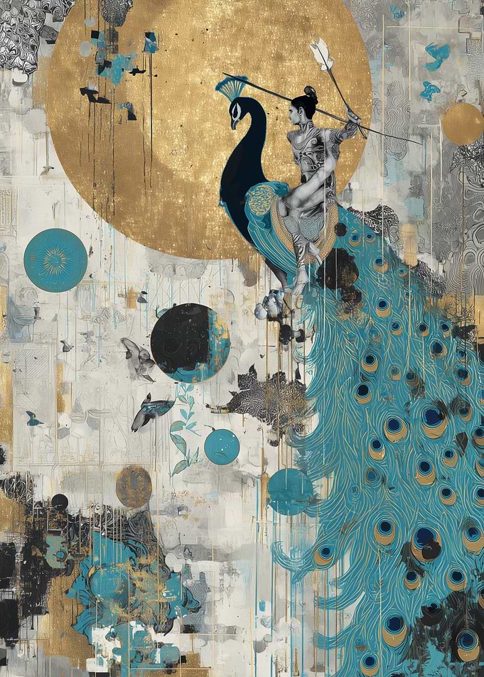 Woman Riding a Peacock