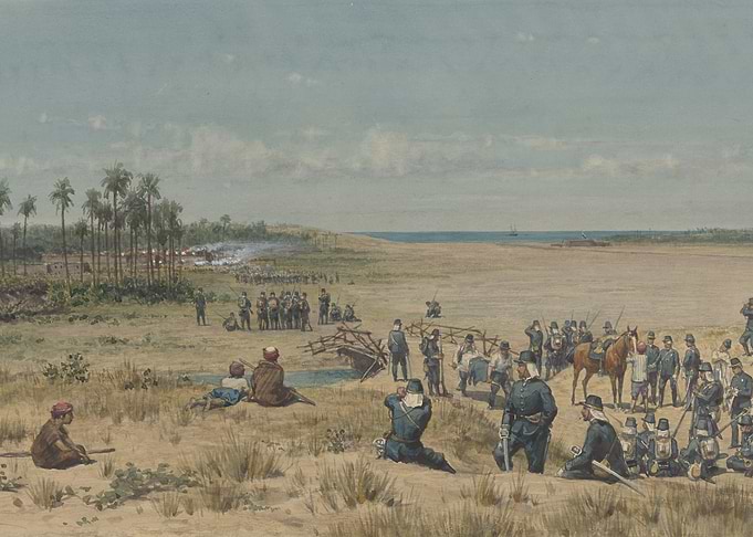 Military Engagement on a Coastal Plain