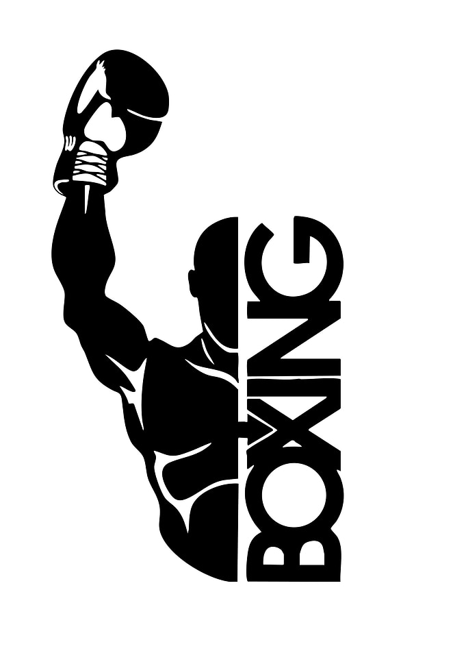 Boxing Silhouette with Text