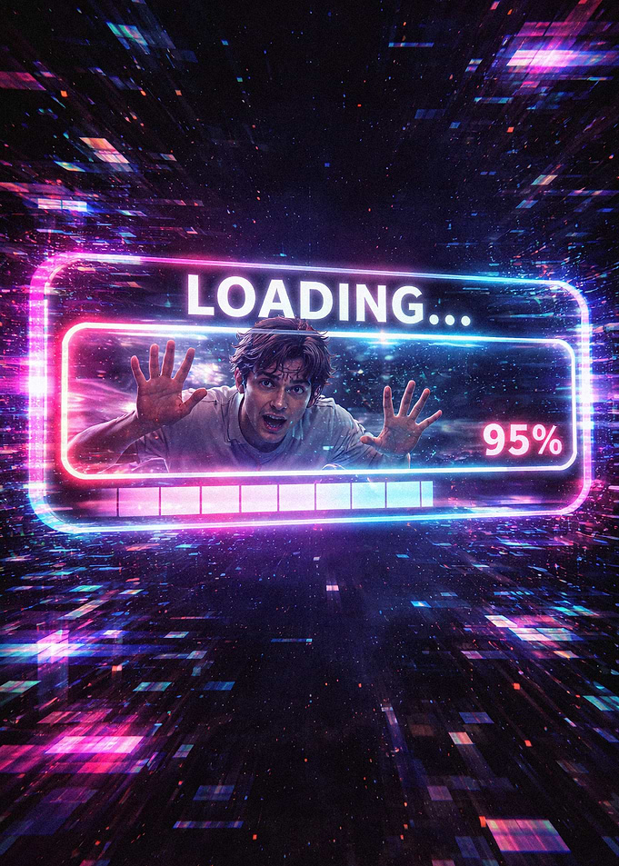 Loading Screen with Man Trapped