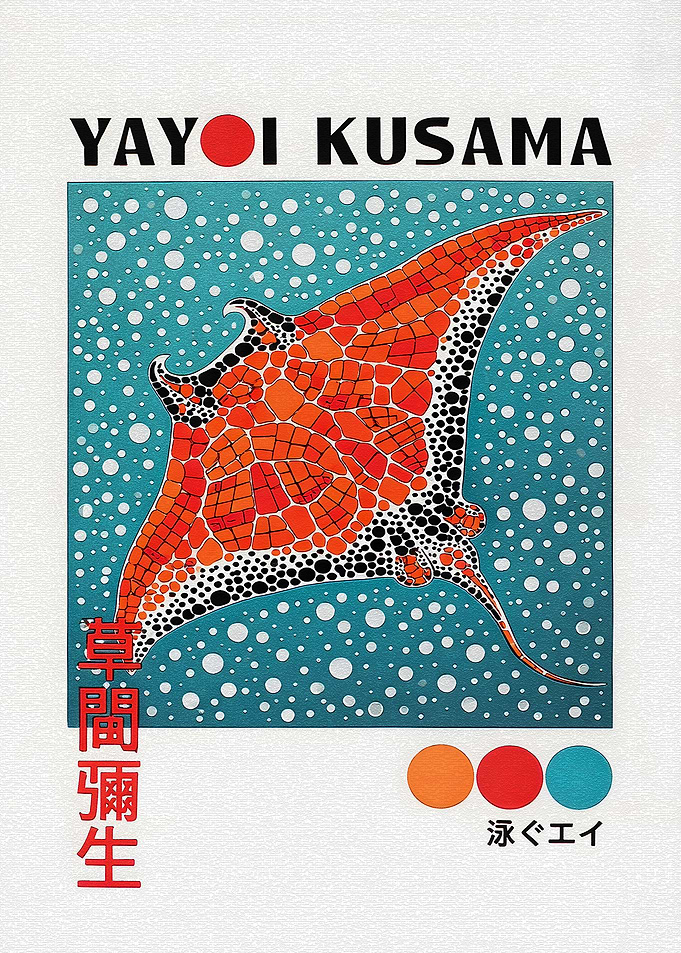 Yayoi Kusama Manta Ray Art