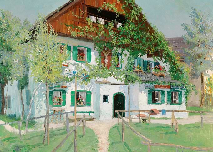 Charming Alpine Inn with Green Shutters