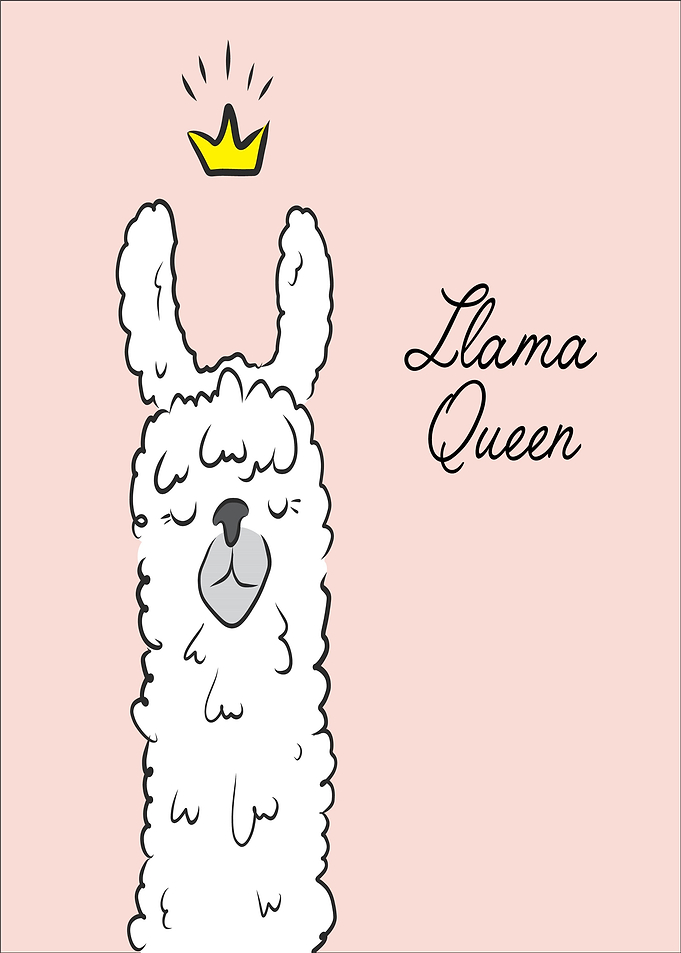 Llama Queen with Crown