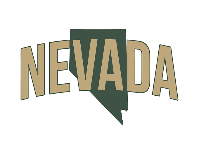 Nevada State Map Text Art