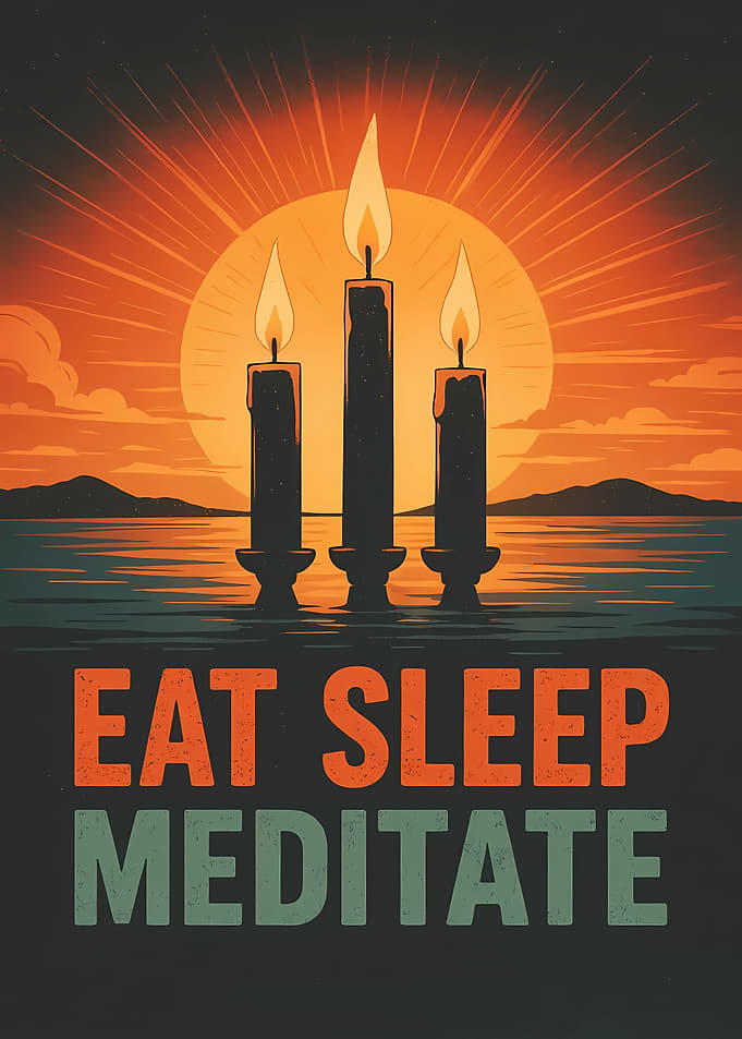 Eat Sleep Meditate Sunset Candles