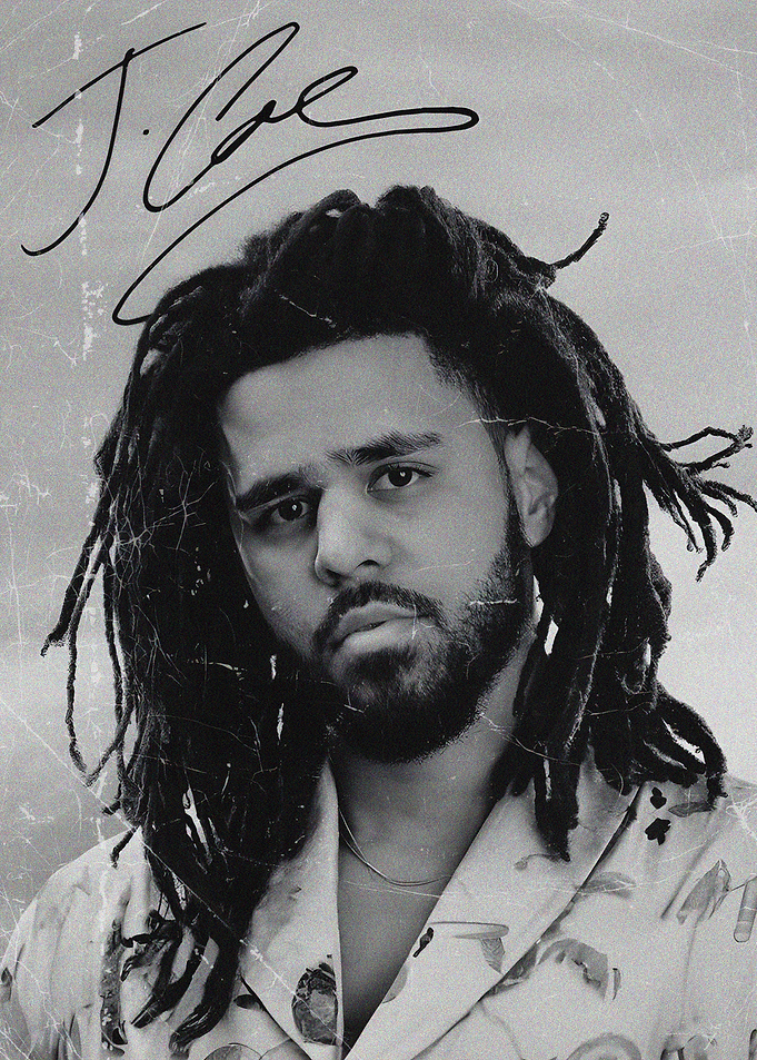 J. Cole Autographed Portrait