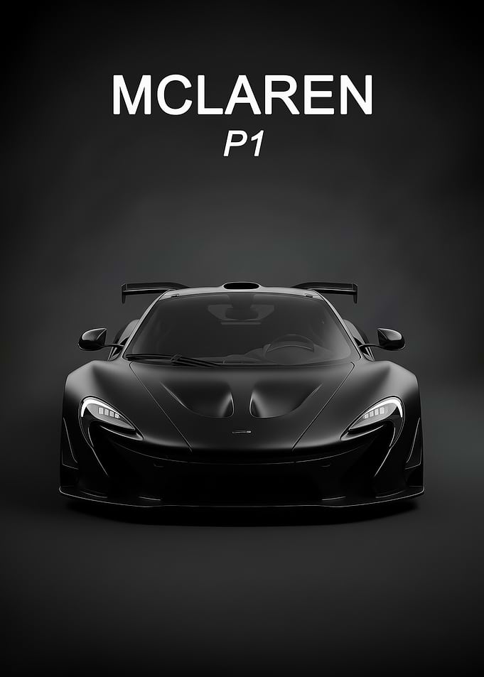 black McLaren P1 Sports Car face poster