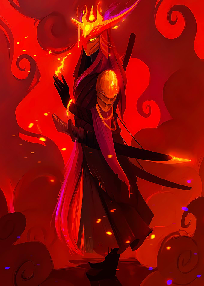 Fiery Samurai Warrior