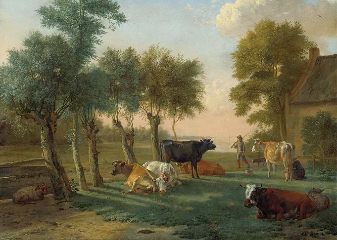 Pastoral Scene with Cattle and Shepherd