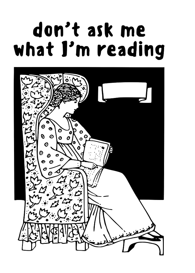 Woman reading in ornate chair