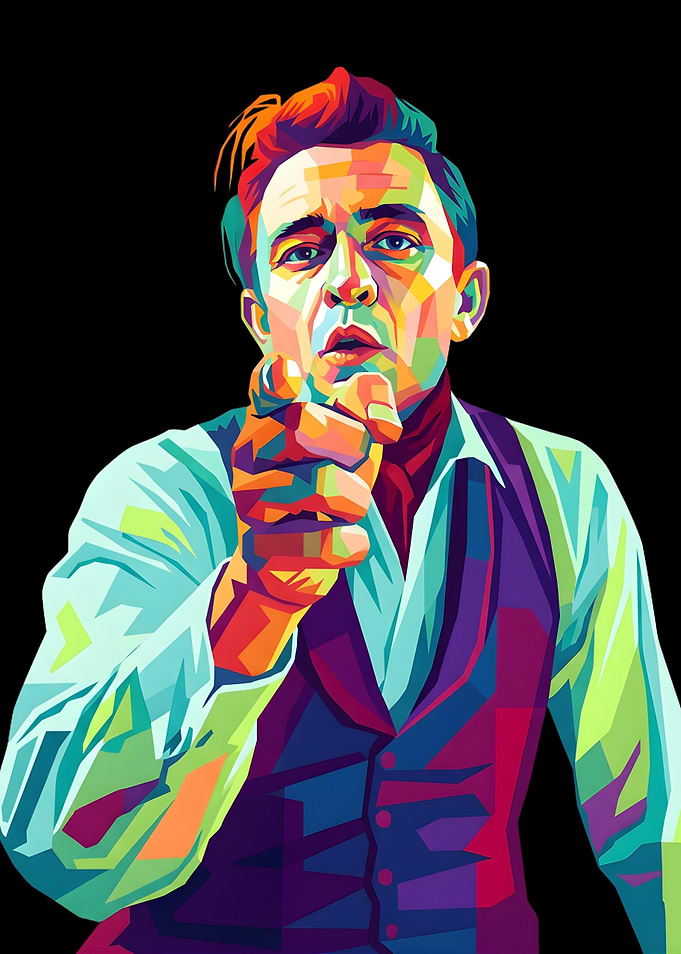 Johnny Cash Pop Art Portrait