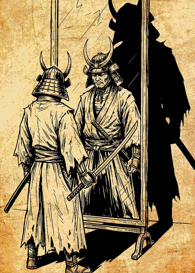 Samurai Warrior in Mirror