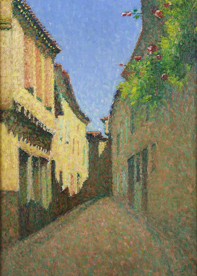Impressionist Alleyway with Roses
