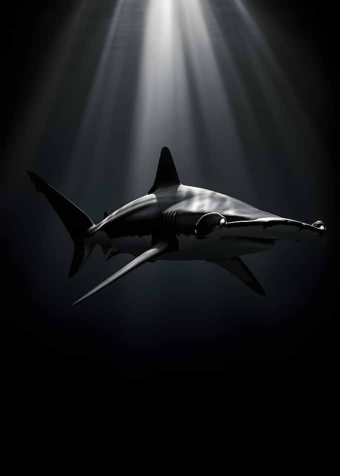 Hammerhead Shark in Deep Water