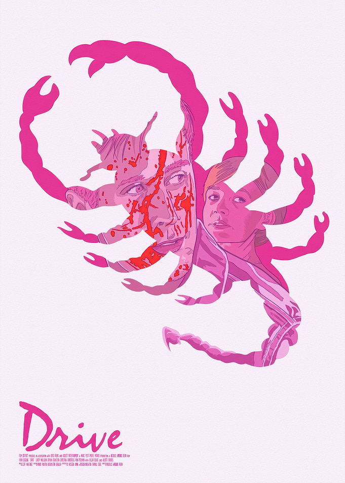 Drive Movie Poster with Scorpion Motif