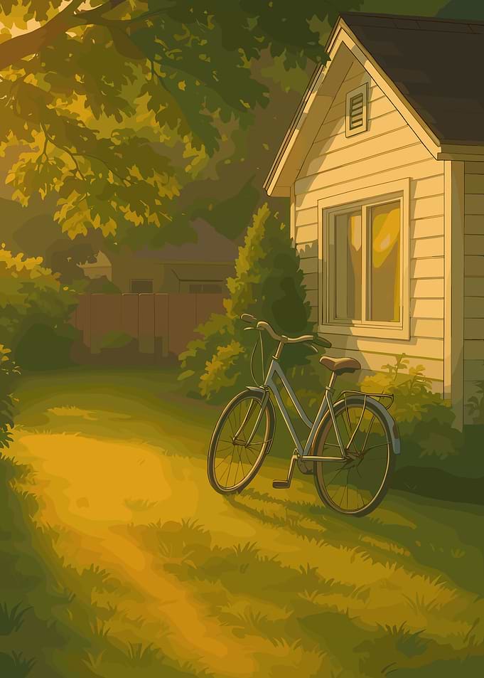 Nostalgia in the yard in the afternoon