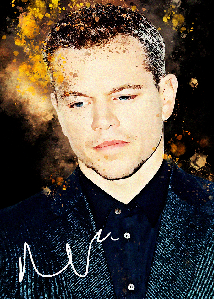 Matt Damon Watercolor Portrait