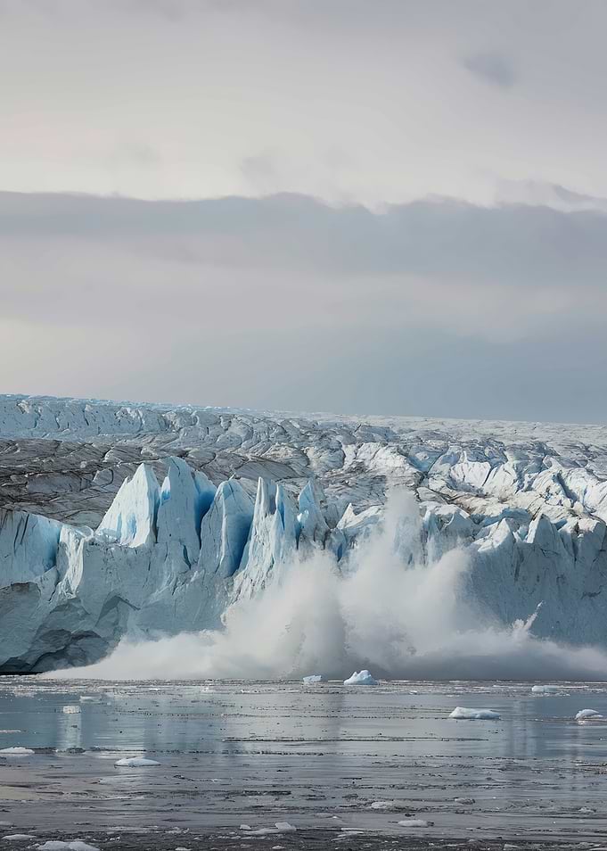 Glacier calving into the ocean