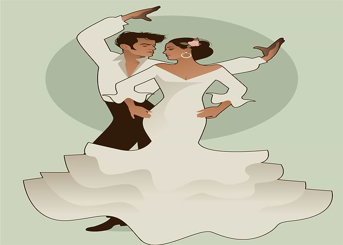 Flamenco Dancers in Traditional Attire