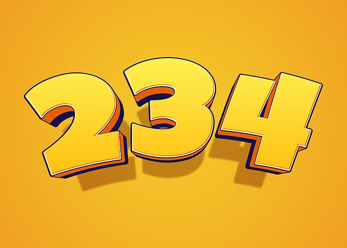 3D Numbers 234