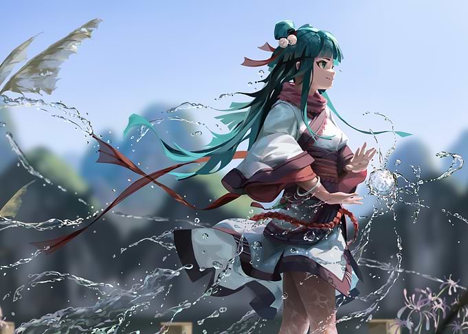 Anime Girl with Water Magic