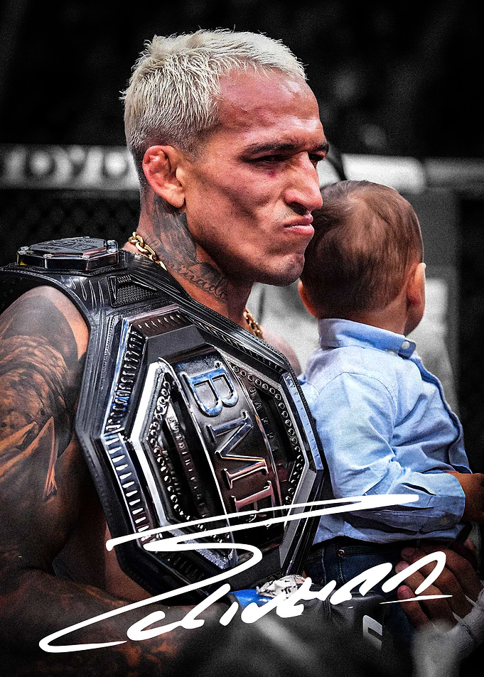 Charles Oliveira with Championship Belt