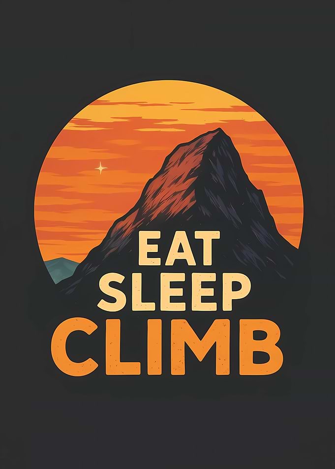 Eat Sleep Climb Mountain Sunset