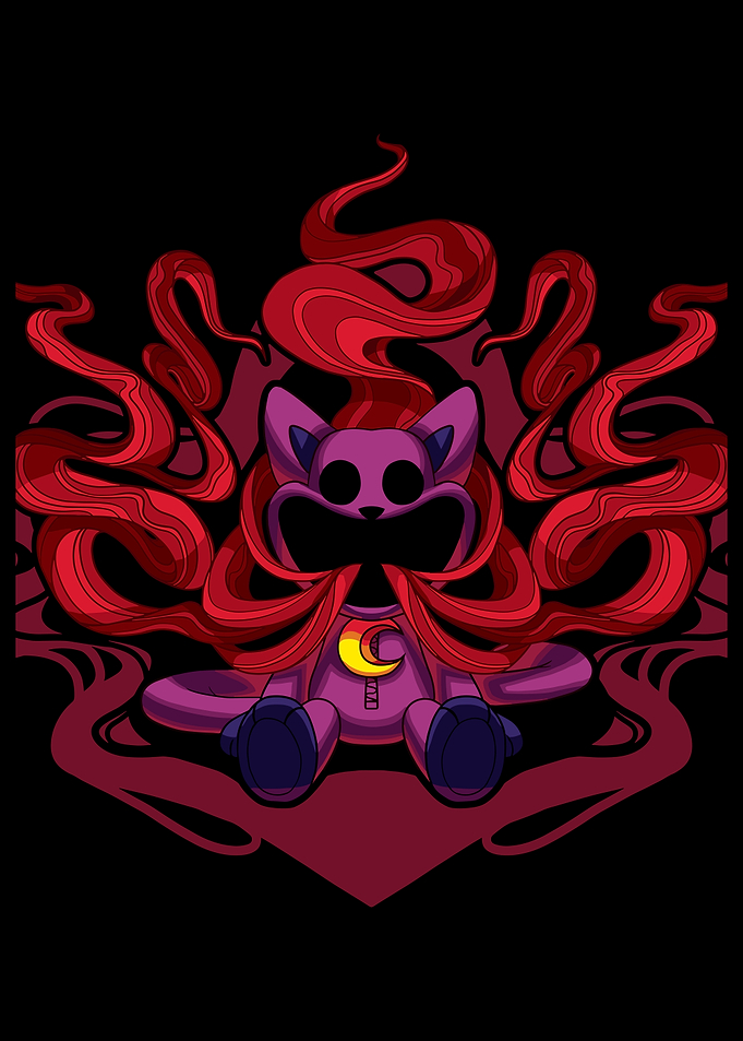 Creepy Plush Toy with Red Smoke