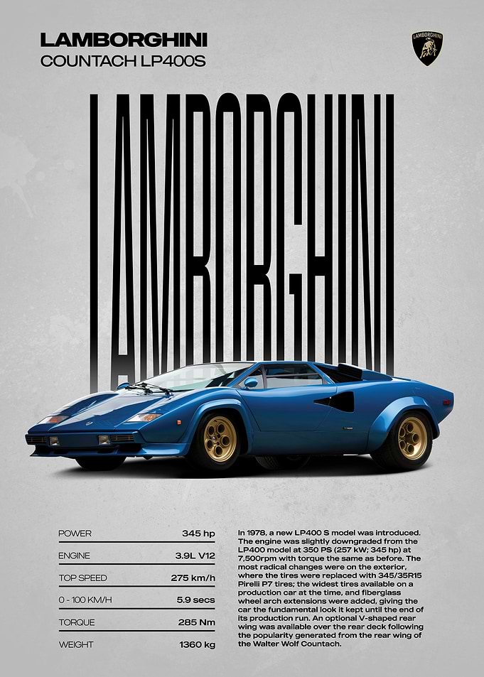 Lamborghini Countach LP400S Poster