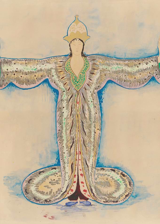 Costume design for a regal figure
