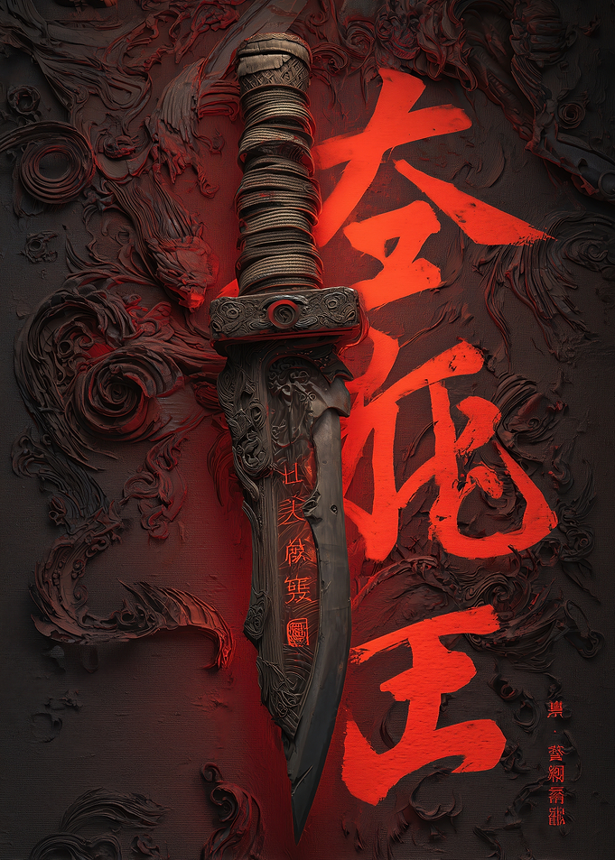 Dragon Sword with Chinese Characters