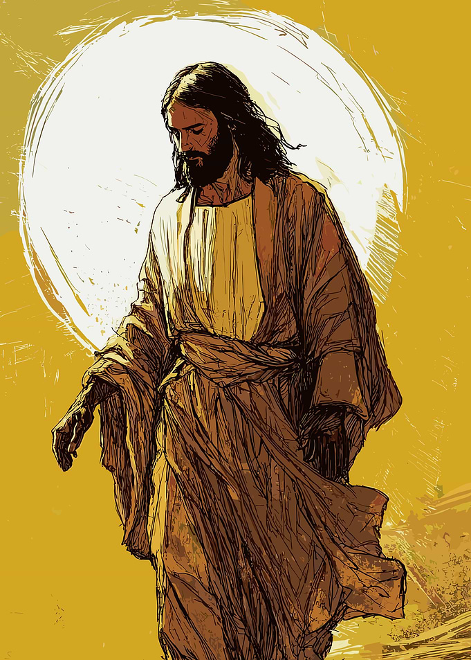 Jesus Christ in a golden halo