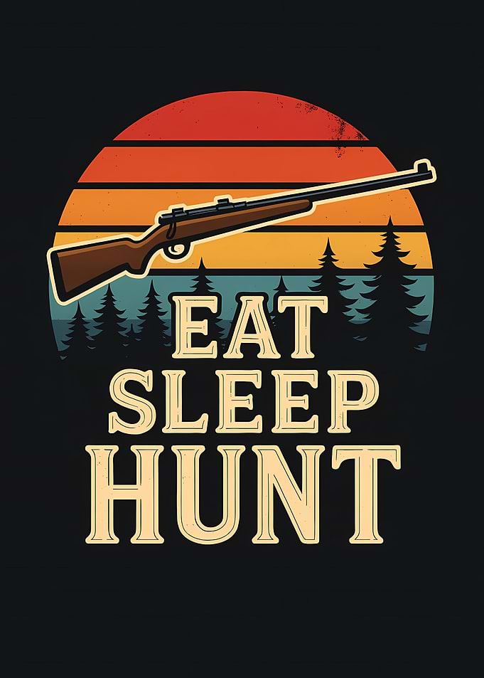 Eat Sleep Hunt Vintage Sunset