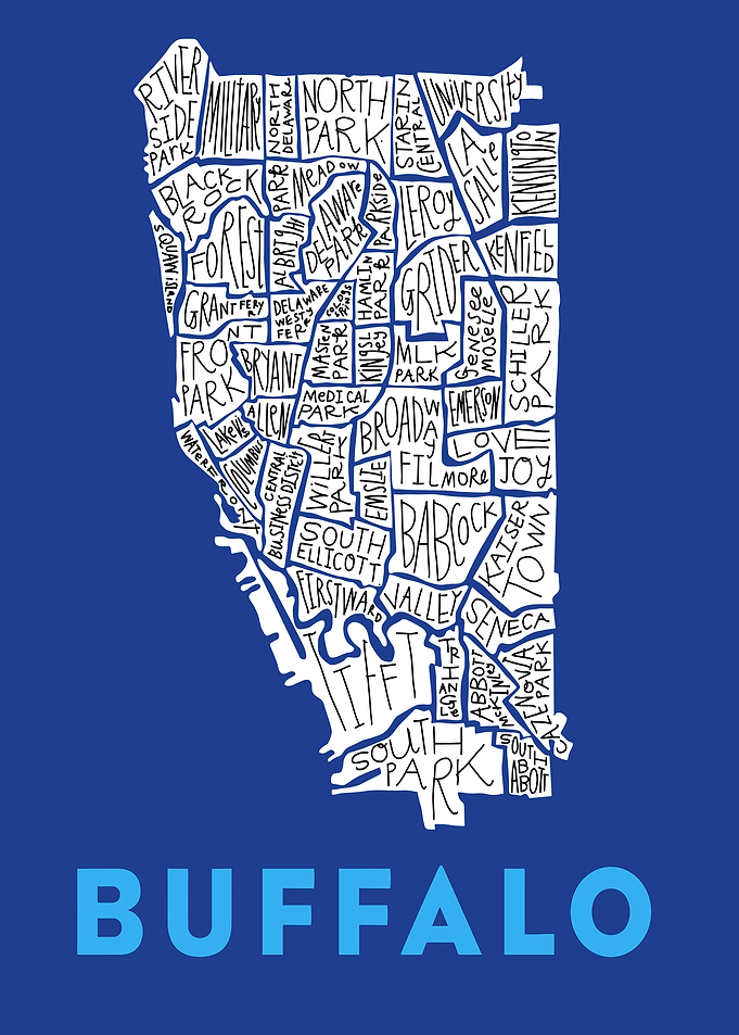 Buffalo Neighborhood Map Art