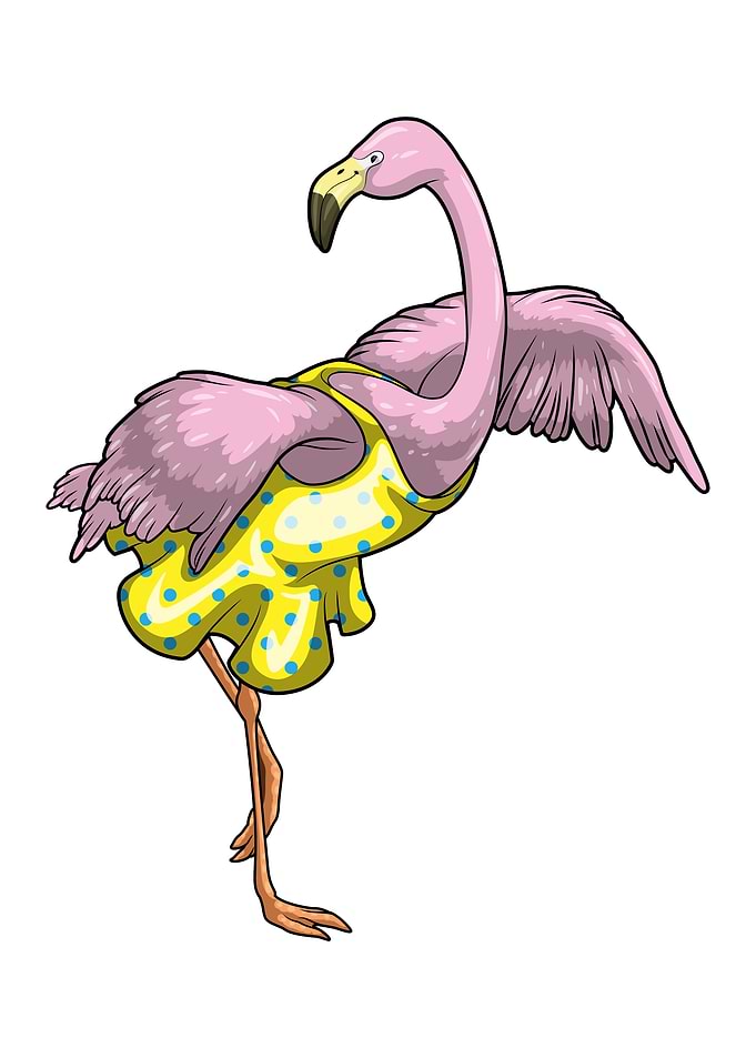 Flamingo Polka Dot Dress