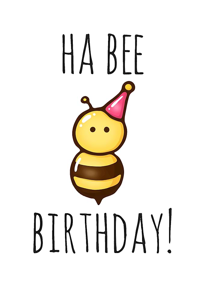 Cute Bee Birthday Card