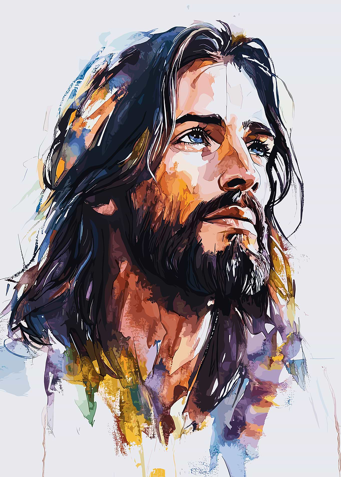 Watercolor Portrait of Jesus Christ