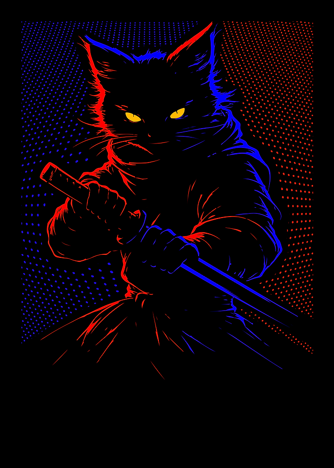Ninja Cat with Katana