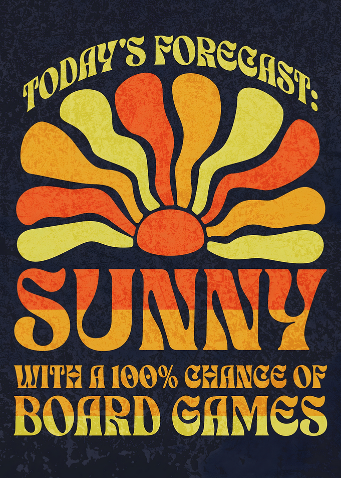 Retro Sunny Forecast Board Games Room Decor